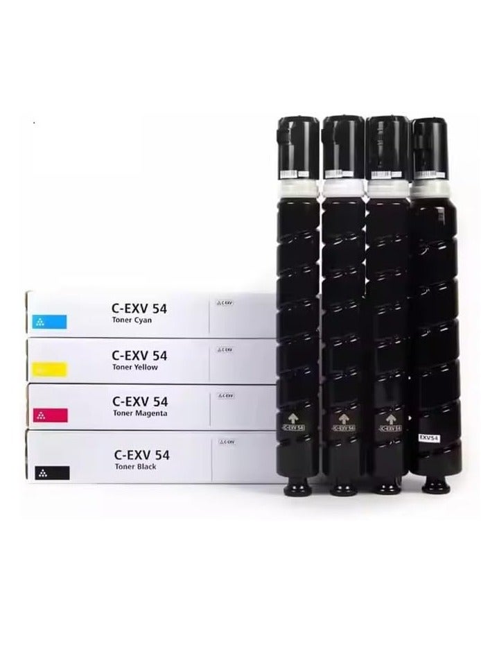 Terabyte C-EXV 54 Full Combo Set This Compatible toner cartridge is suitable for Printer Canon Image Runner - IR Adv C3025 IR Adv C3125 IR Adv C3226 CEXV 54 Black Cyan Magenta Yellow - Image 1