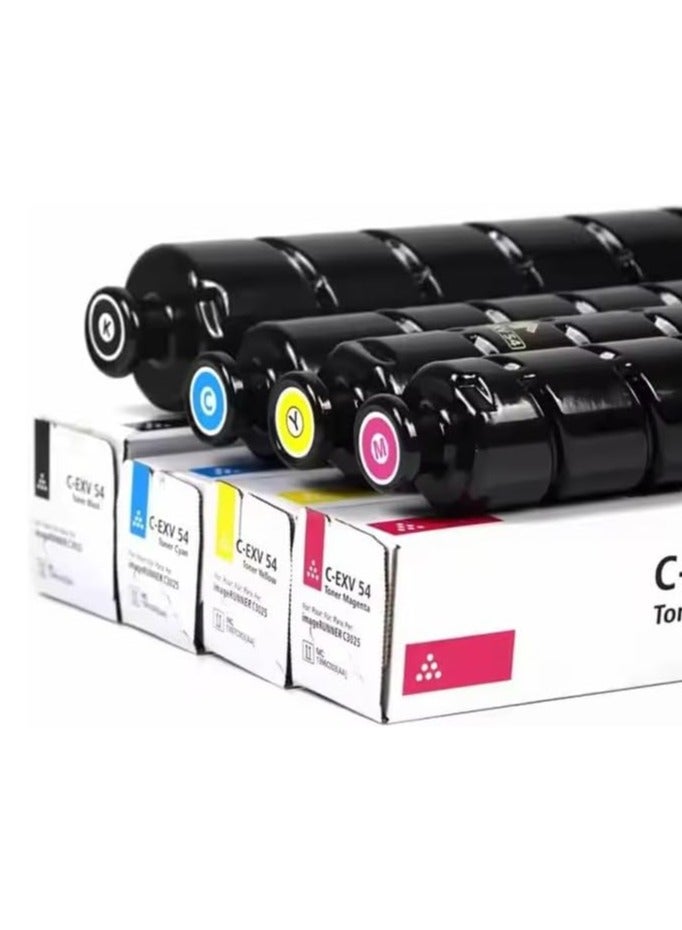 Terabyte C-EXV 54 Full Combo Set This Compatible toner cartridge is suitable for Printer Canon Image Runner - IR Adv C3025 IR Adv C3125 IR Adv C3226 CEXV 54 Black Cyan Magenta Yellow - Image 4