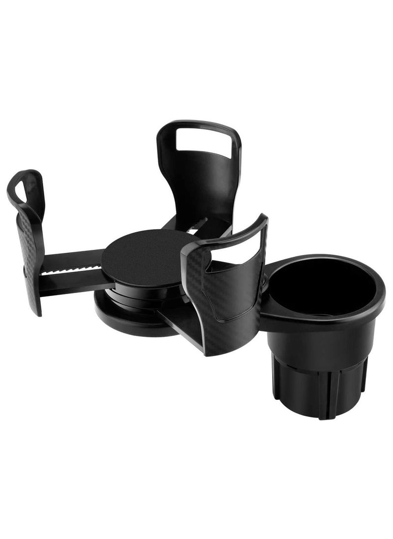 Generic Multi-Purpose Car Cup Holder with 360 Degree Rotating Adjustable Base, Cup Station is a 2-in-1 Cup Holder Extender, Car Cup Holder Extender - Black  - Image 1