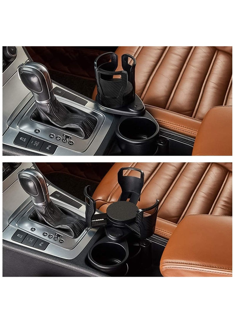 Generic Multi-Purpose Car Cup Holder with 360 Degree Rotating Adjustable Base, Cup Station is a 2-in-1 Cup Holder Extender, Car Cup Holder Extender - Black  - Image 2