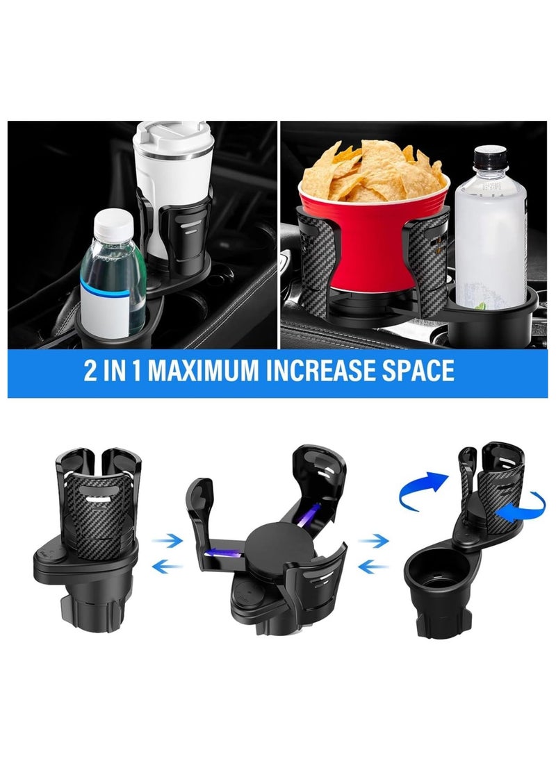 Generic Multi-Purpose Car Cup Holder with 360 Degree Rotating Adjustable Base, Cup Station is a 2-in-1 Cup Holder Extender, Car Cup Holder Extender - Black  - Image 4