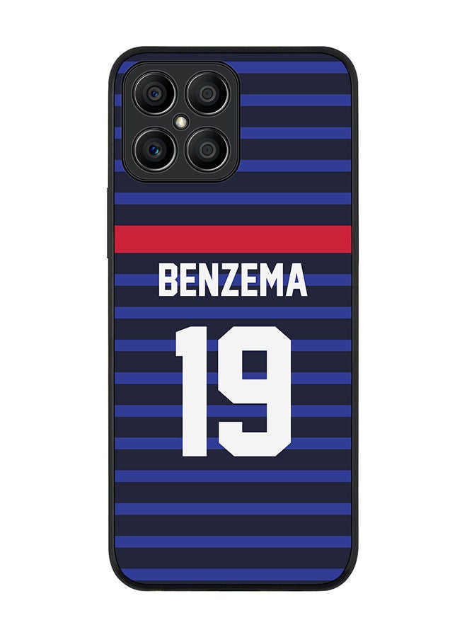 Stylizedd Rugged Black edge case for Honor X8 Slim fit Soft Case Flexible Rubber Edges Anti Drop TPU Gel Thin Cover - Football Team - France Player Name - Benzema - Image 1