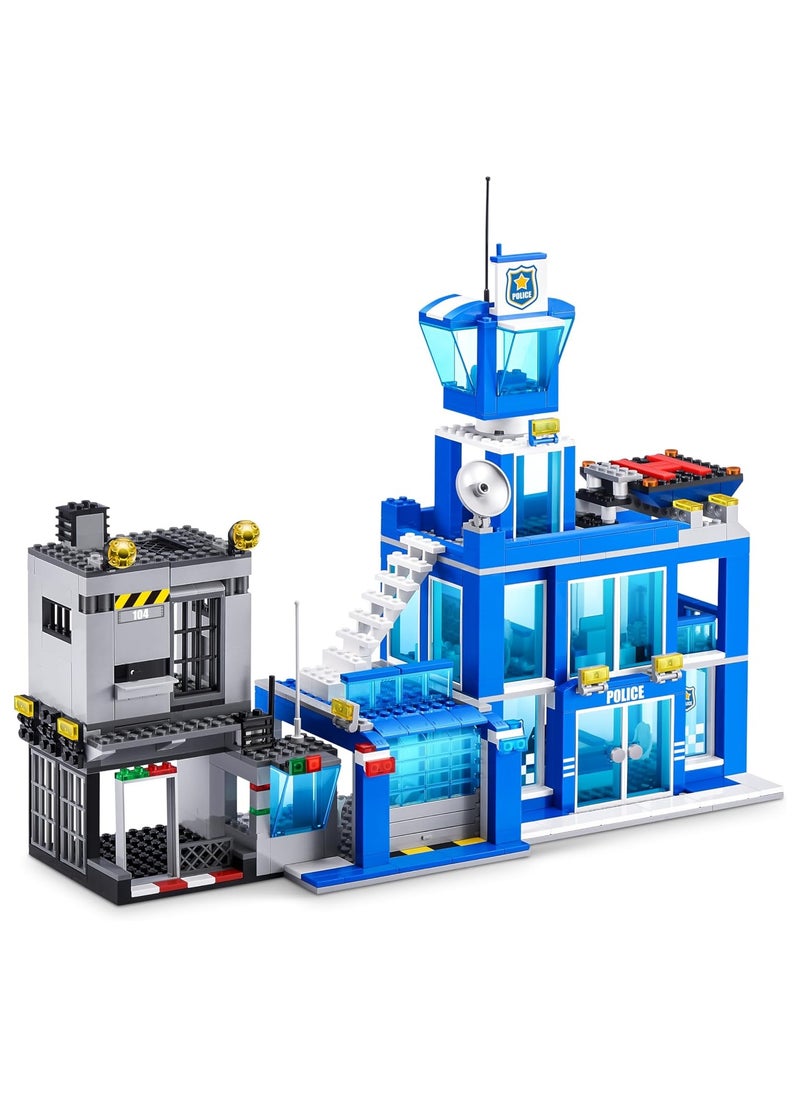 Zuru Max - ZURU Max 83162 (889 Pieces) Adventure Play Set, Police Headquarters Building Blocks, Toy for Children from 5 Years, Unpacking Vehicles, Police Headquarters (870 Pieces) - Image 1