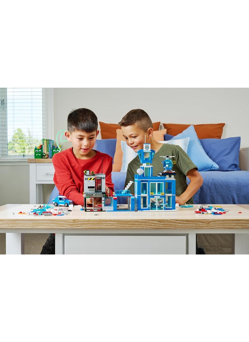 Zuru Max - ZURU Max 83162 (889 Pieces) Adventure Play Set, Police Headquarters Building Blocks, Toy for Children from 5 Years, Unpacking Vehicles, Police Headquarters (870 Pieces) - Image 1