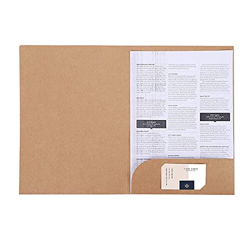 iNelihoo 10Pcs A4 Project Folder Document Files Kraft Paper File Folder Square Cut Folders Office Insert Presentation Holder Storage Pouch Paperwork Organizer with Cards Slot Folders for Office School - Image 5