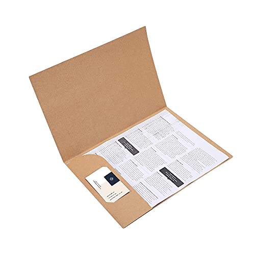 iNelihoo 10Pcs A4 Project Folder Document Files Kraft Paper File Folder Square Cut Folders Office Insert Presentation Holder Storage Pouch Paperwork Organizer with Cards Slot Folders for Office School - Image 4