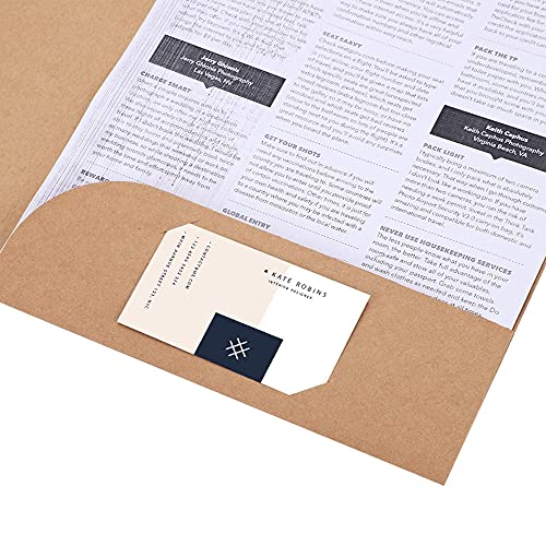 iNelihoo 10Pcs A4 Project Folder Document Files Kraft Paper File Folder Square Cut Folders Office Insert Presentation Holder Storage Pouch Paperwork Organizer with Cards Slot Folders for Office School - Image 2