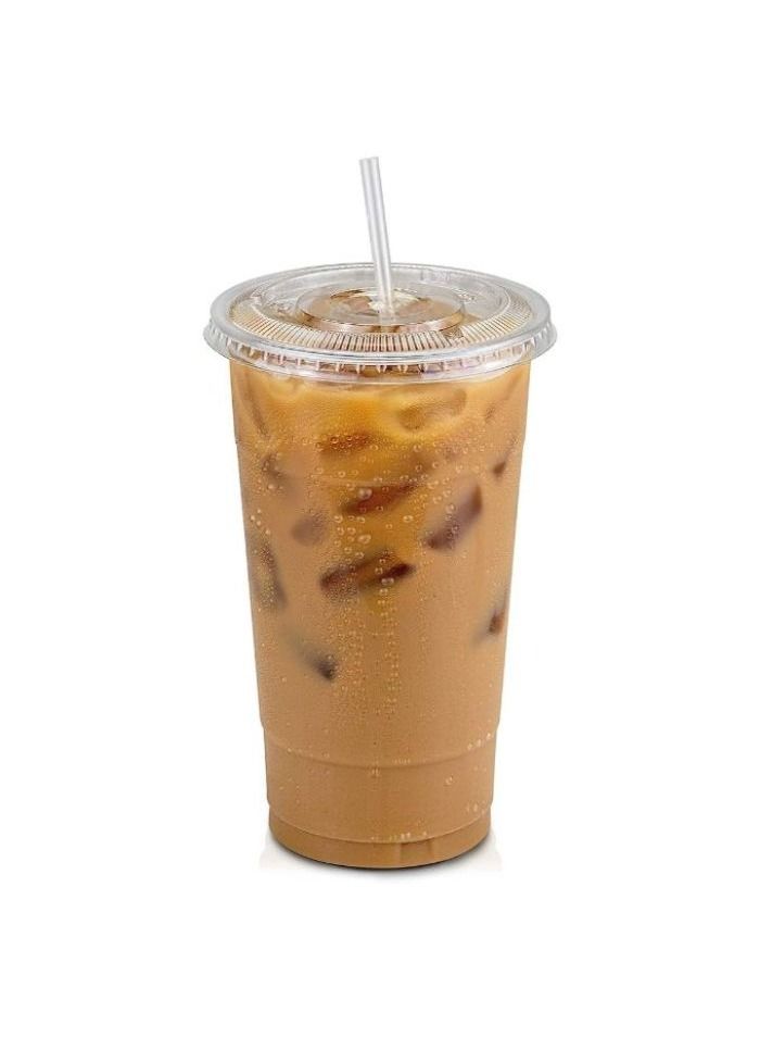 [25 Pack] 600ml Plastic Cup Hot Or Cold Drinks, Reusable