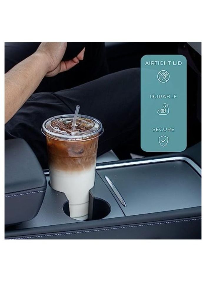 [25 Pack] 600ml Plastic Cup Hot Or Cold Drinks, Reusable