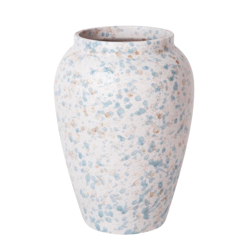 CANCLEAR Ceramic Rustic Vase for Home Decor, 6" Tall Dusty-Blue Farmhouse Vase for Living Room, Entryway, Kitchen, Shelf, Table Centerpiece - Image 1