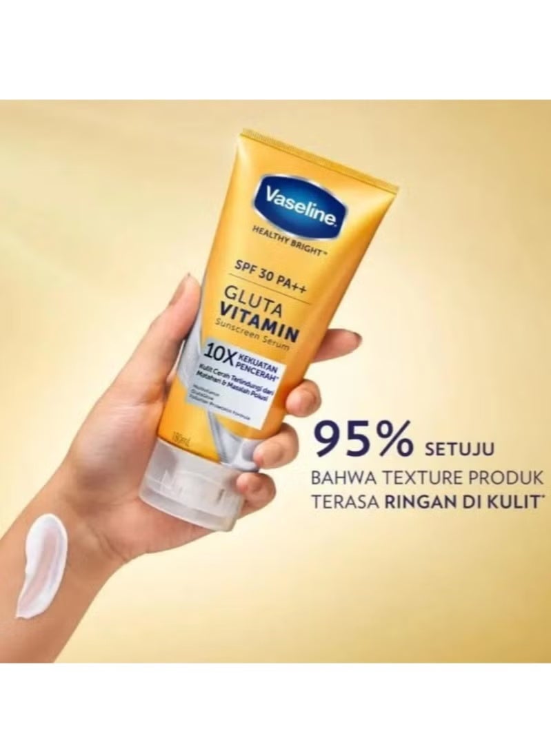 Vaseline Healthy Bright Hand Body Lotion SPF 30 Serum 180ml + Intensive Care Keratin Nail And Hand Cream Clear 75ml - Image 2