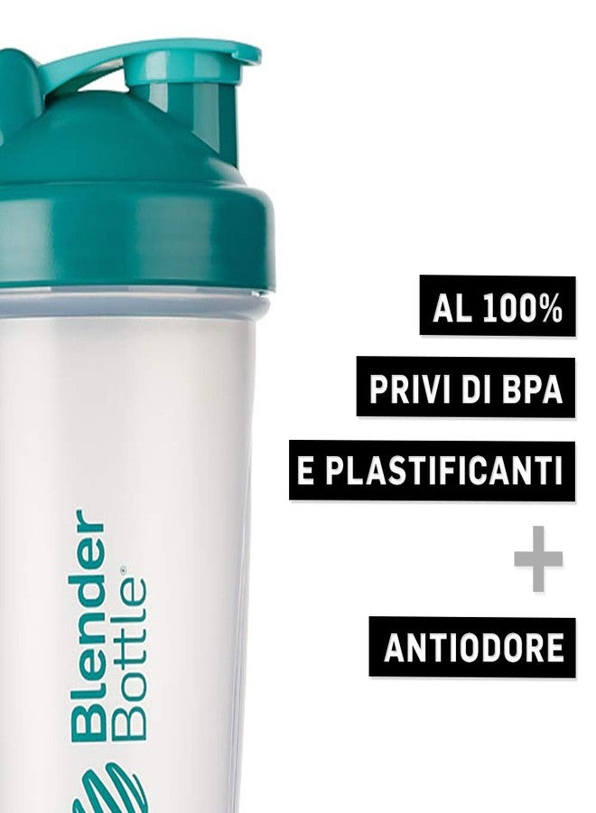 BlenderBottle Classic Shaker cup/Diet Shaker/Protein Shaker with Blenderball / 590ml - clear teal - Image 3