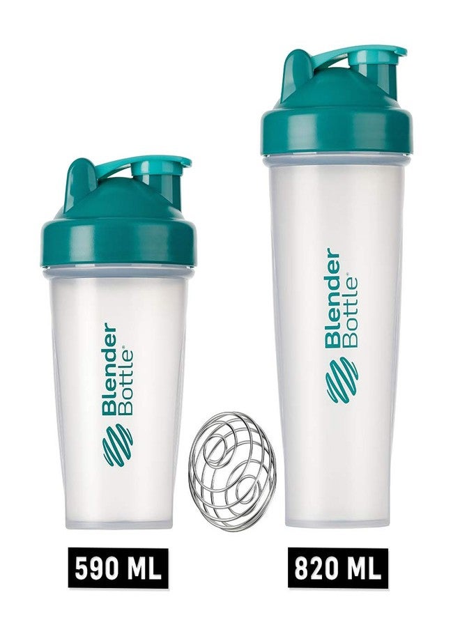 BlenderBottle Classic Shaker cup/Diet Shaker/Protein Shaker with Blenderball / 590ml - clear teal - Image 5