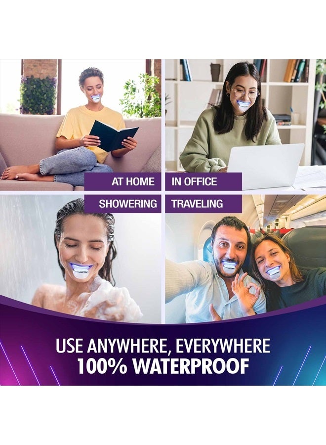 DailySmile طقم تبييض الأسنان الفاخر 10 دقائق للأسنان الحساسة، يساعد على إزالة 20 عامًا من البقع، بديل شرائط تبييض الأسنان، ضوء تبييض الأسنان LED مقاوم للماء 28X، 4 أقلام تبييض الأسنان - Image 5