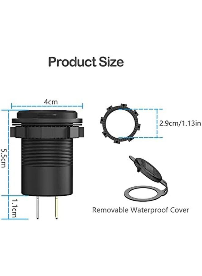 إيروريكس شاحن سيارة مقاوم للماء 12 فولت Qc3.0 منفذ طاقة Qc3.0 USB A و PD Type C مقبس طاقة شاحن سيارة منفذ مقبس طاقة للسيارة البحرية والقوارب والشاحنات الترفيهية - Image 3
