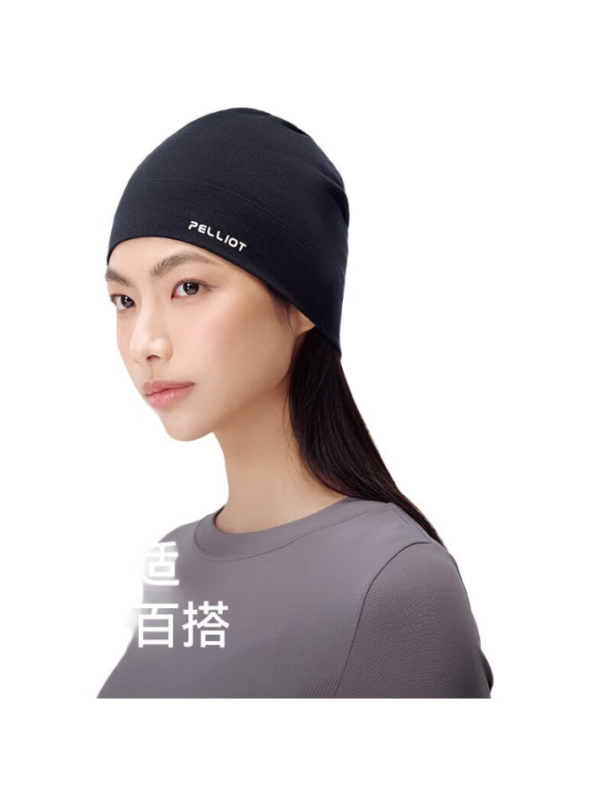 Pelliot [P Series] Outdoor Warm Hat For Men And Women, Merino Wool Cold-Resistant Hiking And Skiing Cap 164334001 Black - Image 3