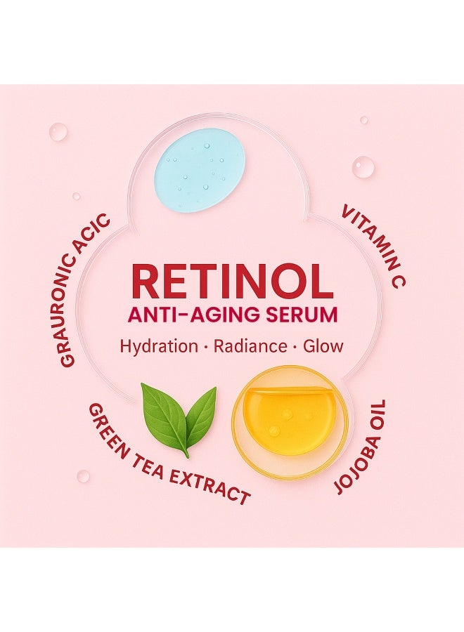 Rivaj UK Rivaj Retinol Face Serum 30ml – Pink Anti-Aging & Acne Treatment – Collagen Boosting Serum with Niacinamide & Hyaluronic Acid – Fades Dark Spots & Wrinkles – Lightweight Skincare - Image 2