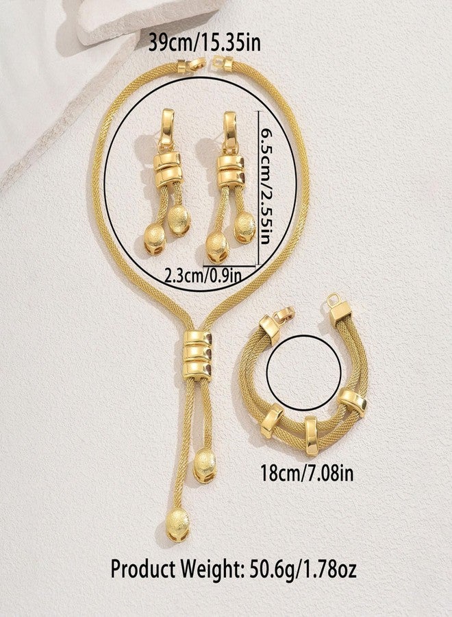 كولودوغو طقم قلادة تشوكر ذهبية طويلة من كولودوغو، قلادة ذهبية غير منتظمة، أقراط، سوار، سلسلة عصرية، إكسسوارات مجوهرات بانك للنساء، هدية مثالية لعيد الحب، ذكرى الزواج، عيد الميلاد، أو الصداقة - Image 4