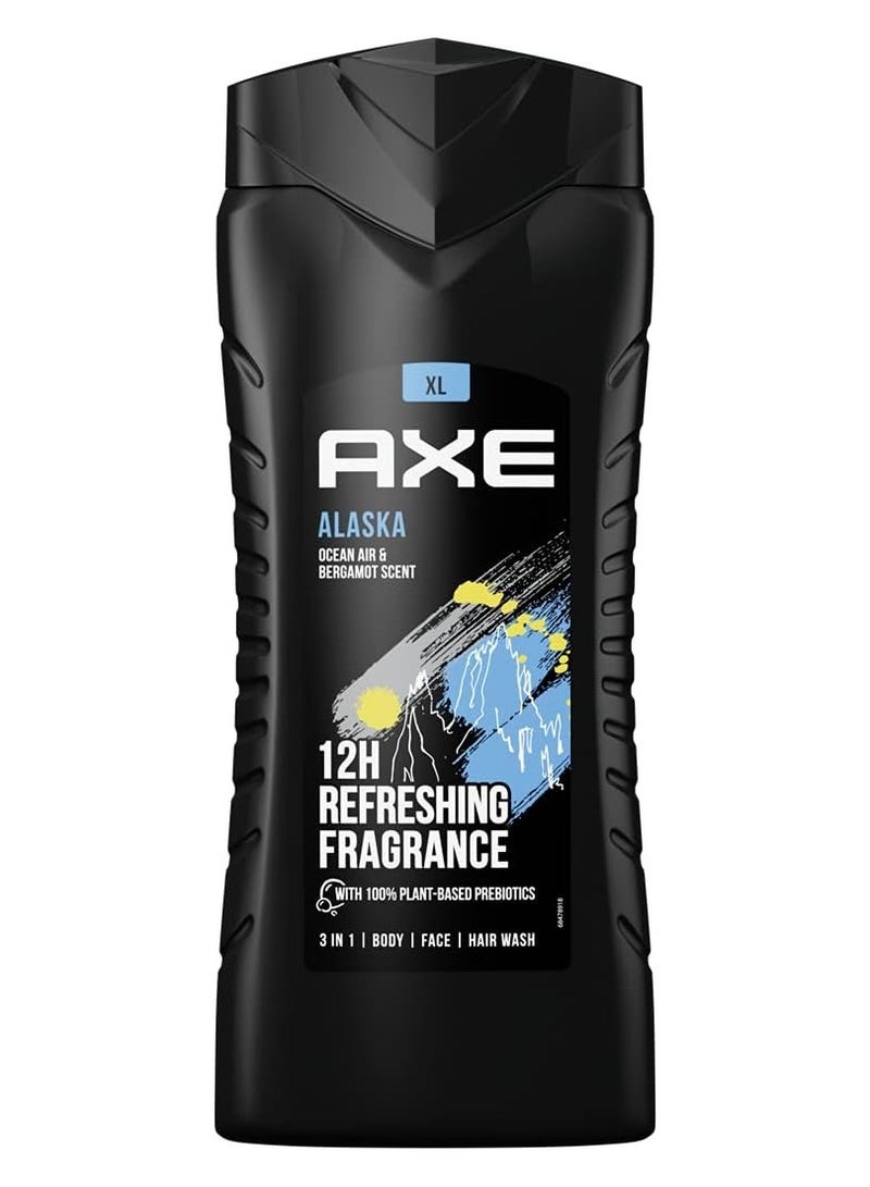 جل استحمام آكس ألاسكا 3 في 1 للرجال، 400 مل​