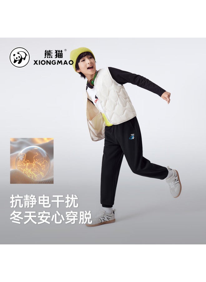 Panda Camel Series Kids Sports Long Pants Girls Autumn Winter Fleece Warm Antibacterial Knit Pants Boys K339,170