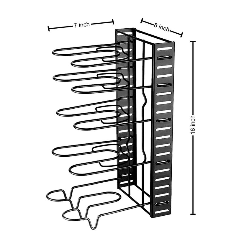 Orrda Height Adjustable Kitchen Cookware Organizer Pan Rack Pot tawa Holder Stand - Image 3