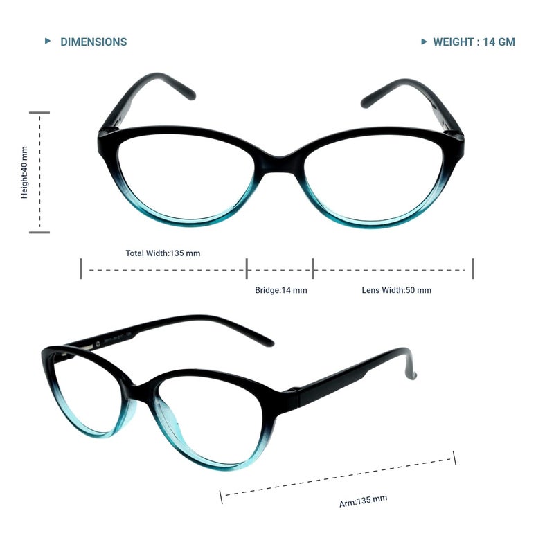 Lens + Lensplus Cateye Shape TR Full Rim Eyeglasses with Lightweight Unisex Eyewear for Men & Women | Stylish Computer & Daily Use Frame - Image 5