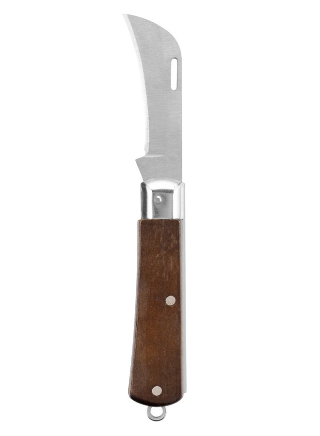 LAWAZIM Pro7 Electric Knife with Wooden Handle - Compact Folding Utility Knife with Hawkbill Blade and Swivel Ring Belt Clip, Ideal for Electrical Repairs, Cable Cutting, Wire Stripping, and DIY Projects - Image 4
