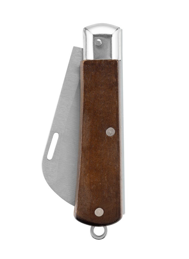 LAWAZIM Pro7 Electric Knife with Wooden Handle - Compact Folding Utility Knife with Hawkbill Blade and Swivel Ring Belt Clip, Ideal for Electrical Repairs, Cable Cutting, Wire Stripping, and DIY Projects - Image 3