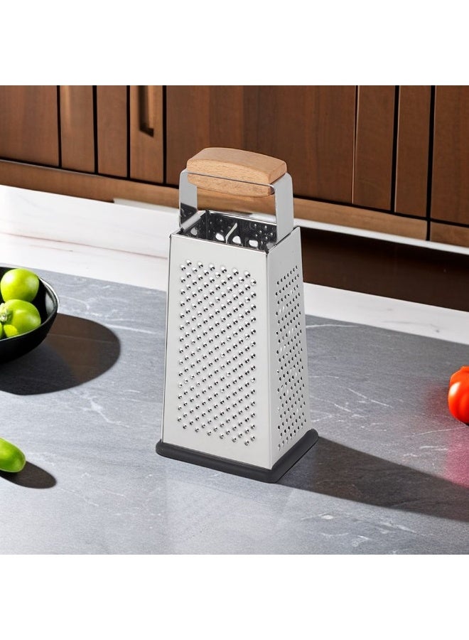 Danube Home Danube Essential Four-Sided Box Grater Durable Stainless Steel Perfect For Shredding Slicing And Grating Cheese Vegetables And More Ideal For Kitchen Use 10.5X8X24.5 Cm - Image 2