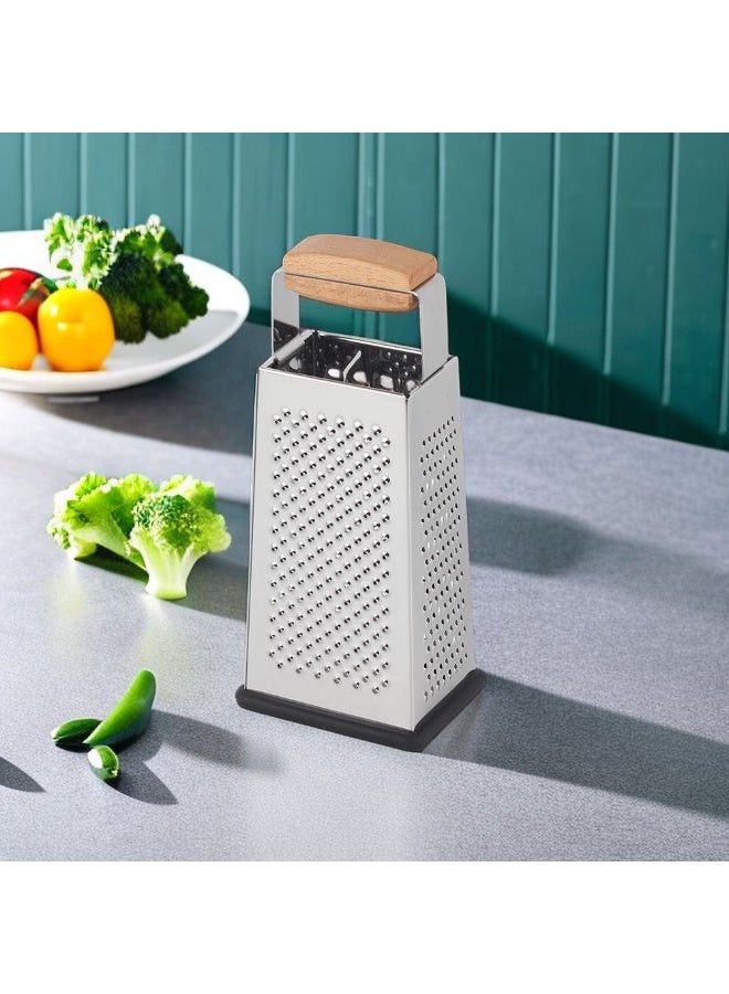 Danube Home Danube Essential Four-Sided Box Grater Durable Stainless Steel Perfect For Shredding Slicing And Grating Cheese Vegetables And More Ideal For Kitchen Use 10.5X8X24.5 Cm - Image 4