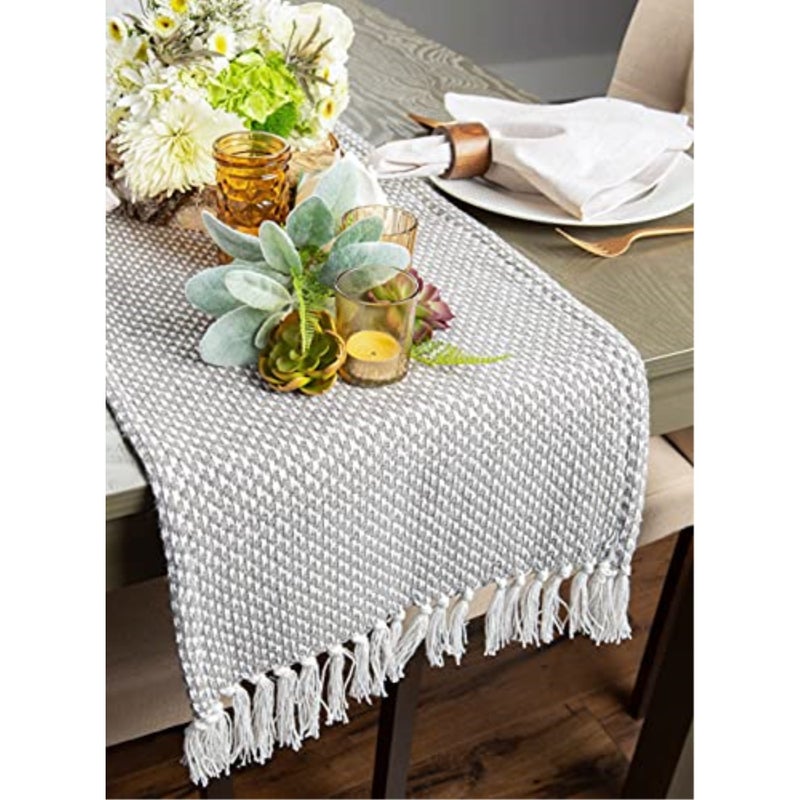Design Imports عداء طاولة منسوج رمادي DII 15x108"" - Image 3