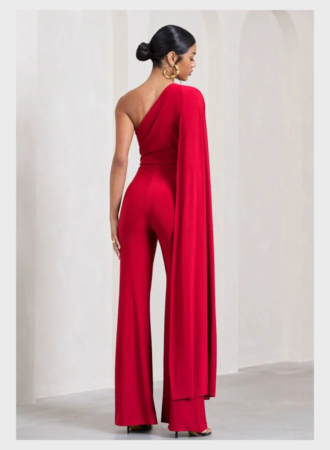 Club L London Cape Sleeve Jumpsuit