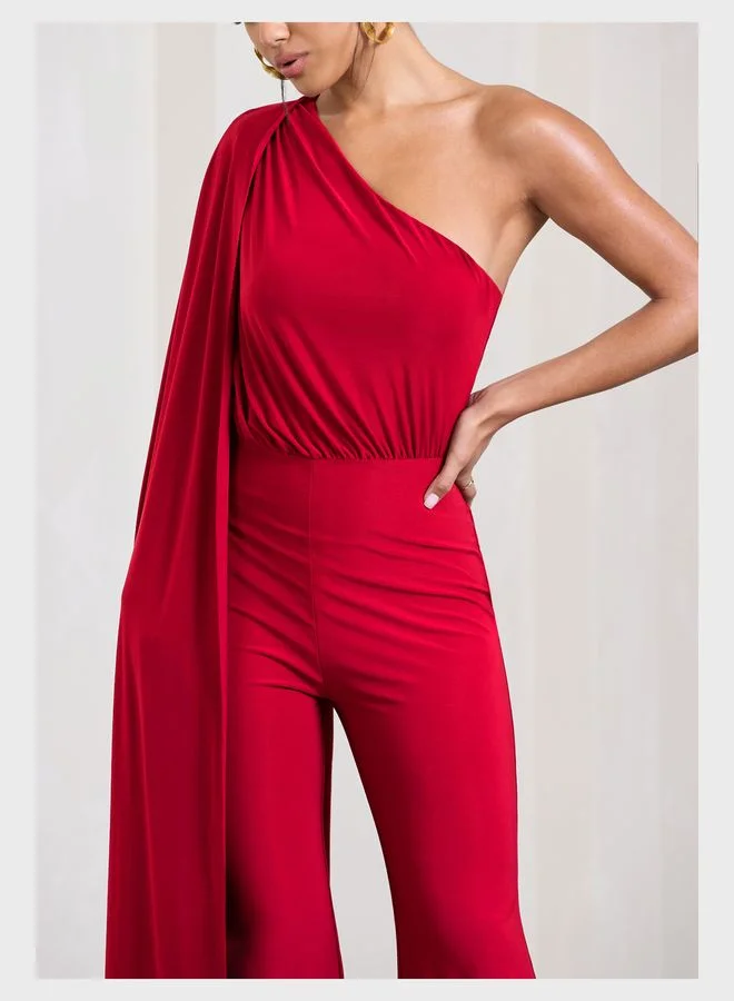Club L London Cape Sleeve Jumpsuit