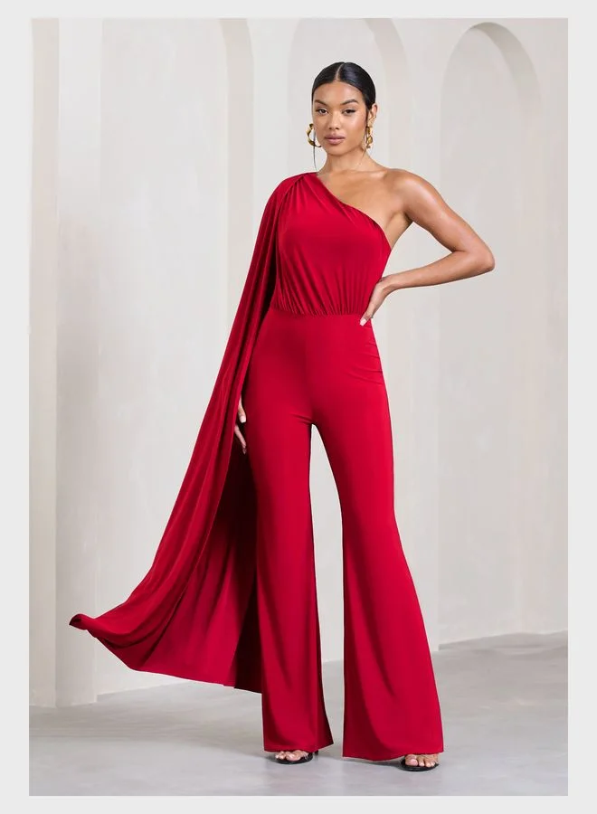 Club L London Cape Sleeve Jumpsuit