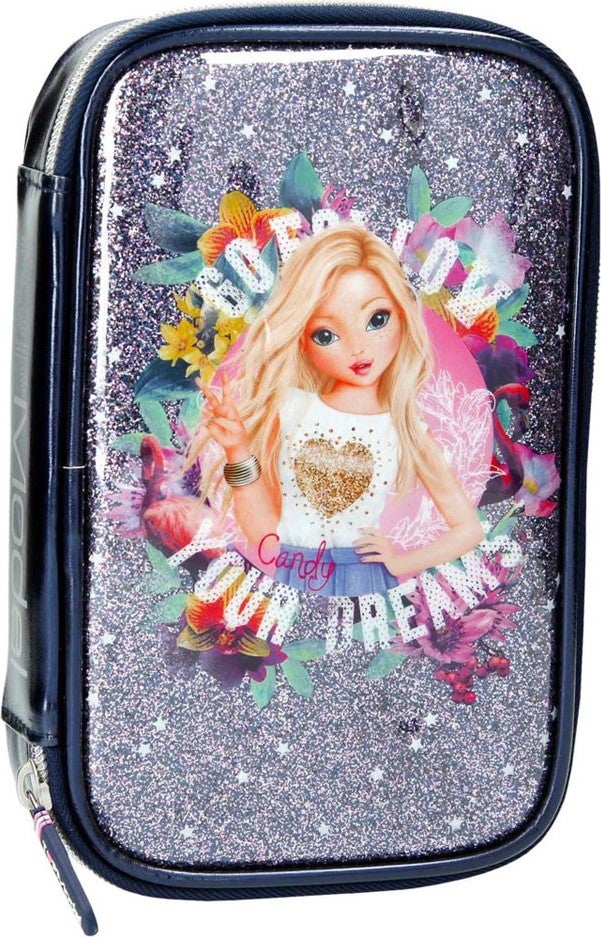 Top Model Filled Pencil Case Blue 0739 
