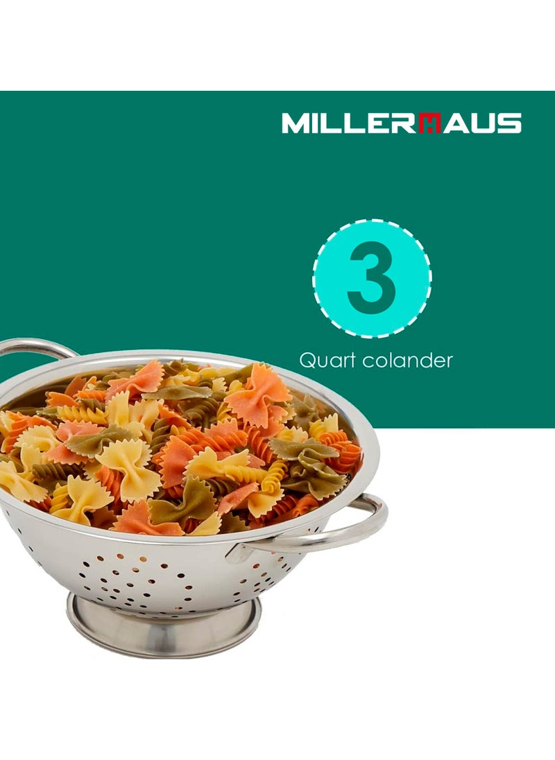 MILLERHAUS Millerhaus Deep Colander 24.5 cm - Stainless Steel  - Image 4