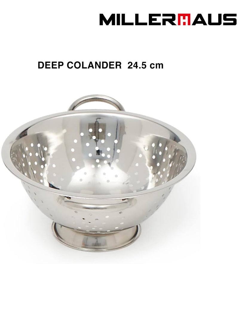 MILLERHAUS Millerhaus Deep Colander 24.5 cm - Stainless Steel  - Image 2