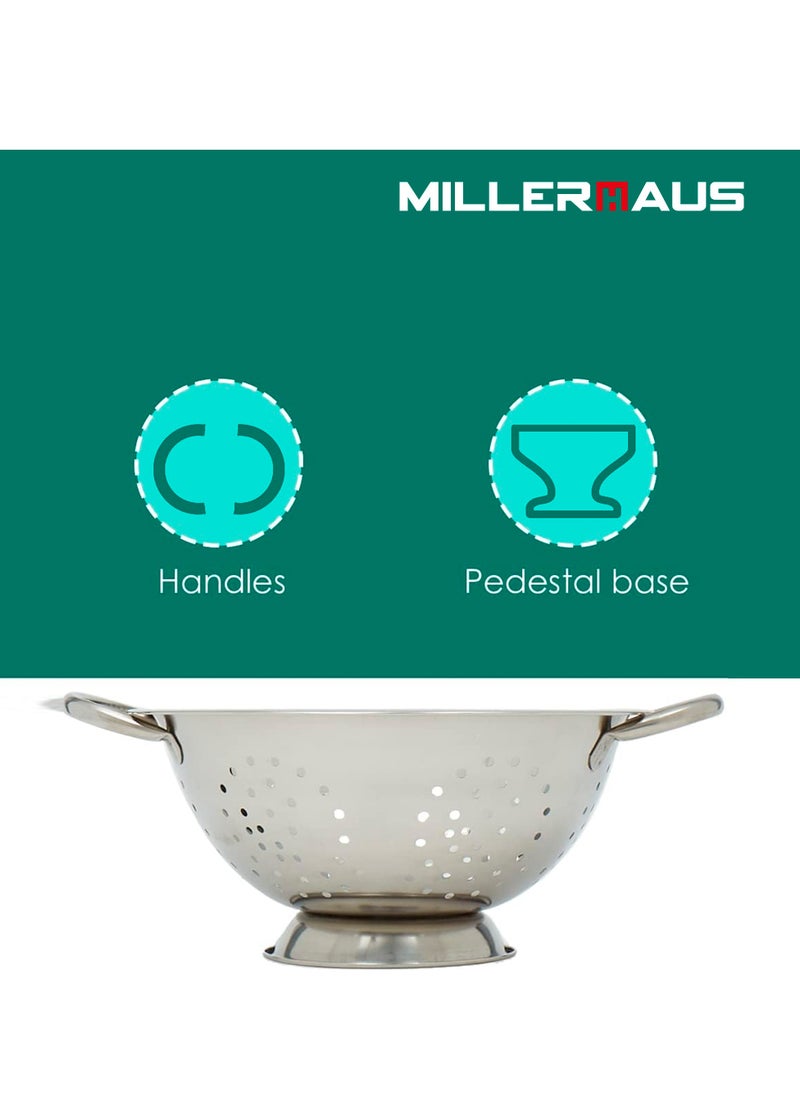 MILLERHAUS Millerhaus Deep Colander 24.5 cm - Stainless Steel  - Image 3