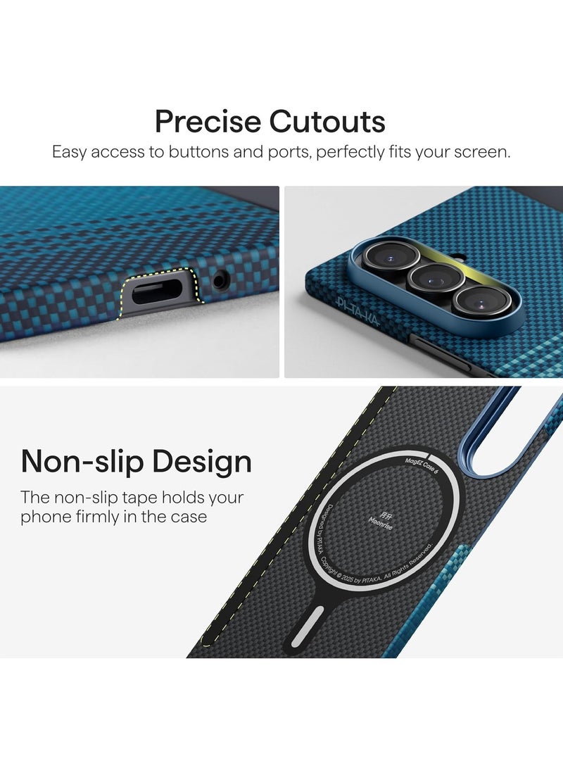 pitaka for Z Fold 7 Case, Compatible with MagSafe, Slim & Light Galaxy Z Fold 7 Case with Caseless Touch Feeling, 1500D Aramid Fiber Made, Back Cover Only, Moonrise - Image 4