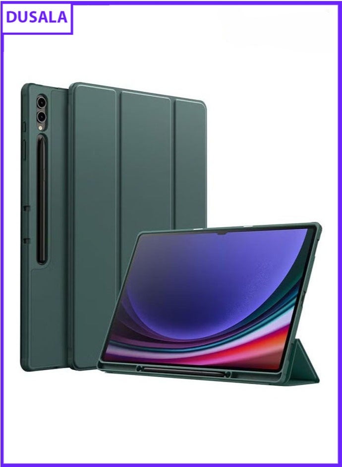 DUSALA Protective Case for Samsung Galaxy Tab Tab S8 2022/S7 2020 11-Inch – Tri-Fold Stand, Soft TPU Back, S Pen Holder & Charging Support Auto Wake/Sleep(Green) - Image 1
