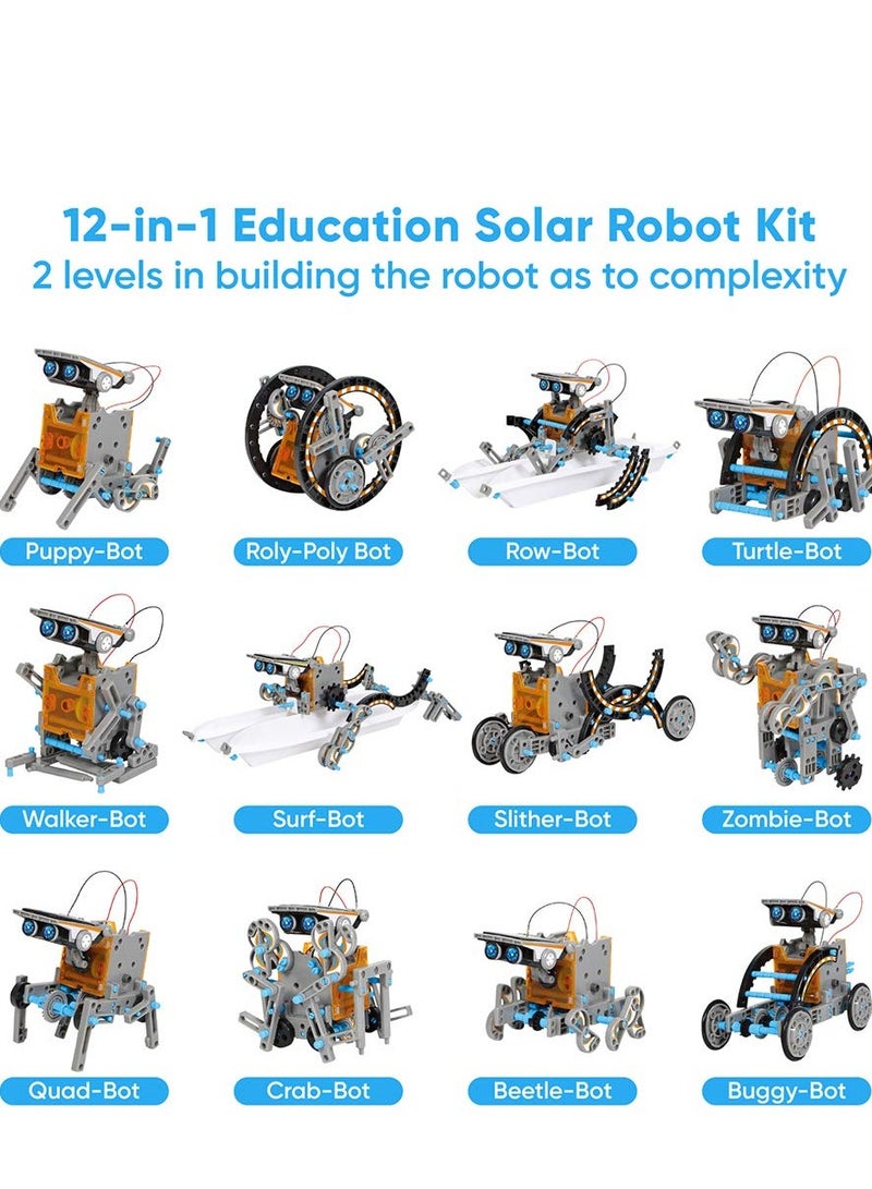 DURKU 12-in-1 Education Solar Robot Toys, DIY Building Science Experiment Kit Boys & Girls Creative Activity-Powered by The Sun - Image 2
