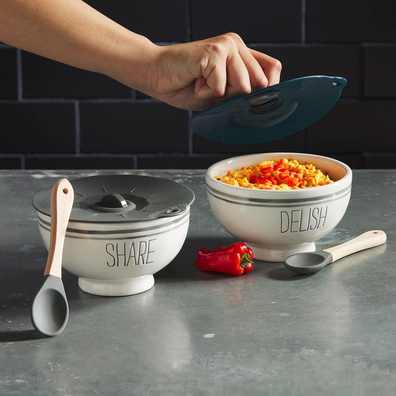 mud pie طقم وعاء بيسترو من ماد باي مع غطاء سيليكون لذيذ 5 بوصة - Image 2