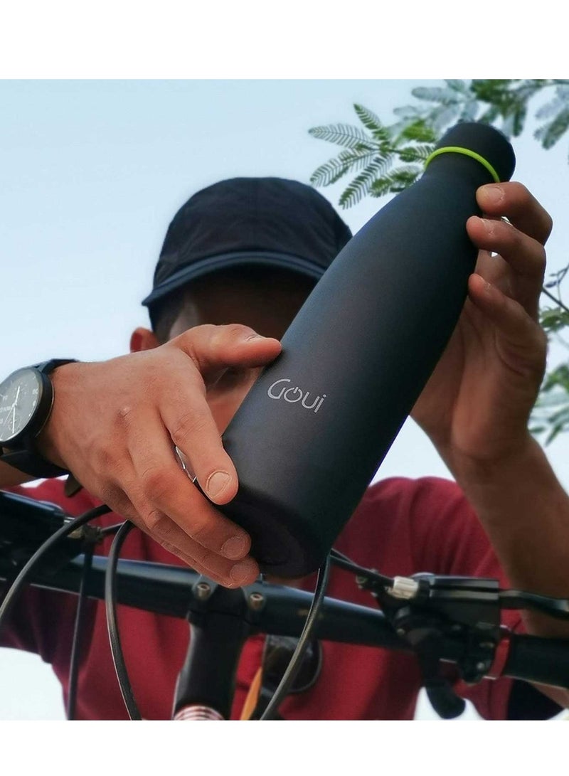 جوي لوتش - زجاجة معزولة حراريًا مزدوجة من الفولاذ المقاوم للصدأ 18/8، عازلة للحرارة الساخنة والباردة لمدة 12 ساعة والمشروب البارد لمدة 24 ساعة - أسود - Image 3