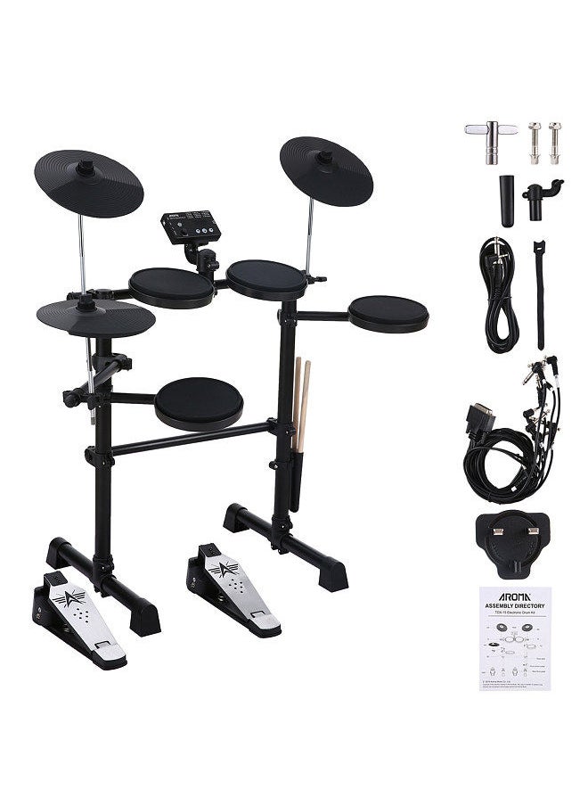Generic - Electric Drum Set 8 Piece Electronic Drum Kit for Adult Beginner with 144 Sounds Hi-Hat Pedals and USB MIDI Connection Holiday Birthday Gifts - Image 1