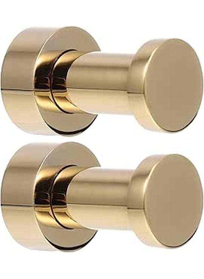 2Pcs Brass Wall Mounted Towel Hooks For Bathroom Robe And Door Hangers - Image 1