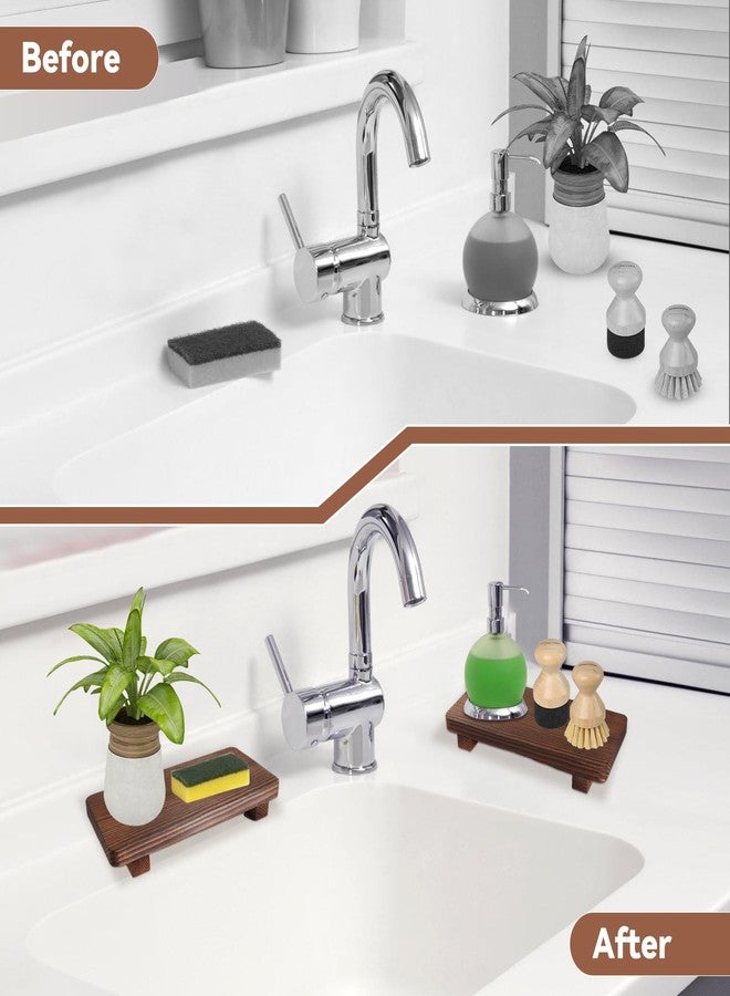 DEBETOOL Wood Riser for Decor Display - 2pcs Wooden Soap Trays for Kitchen Counter and Bathroom Sink Decor, Natural Wooden Pedestal Stand, Soap Stand (Rustic Style) - Image 5