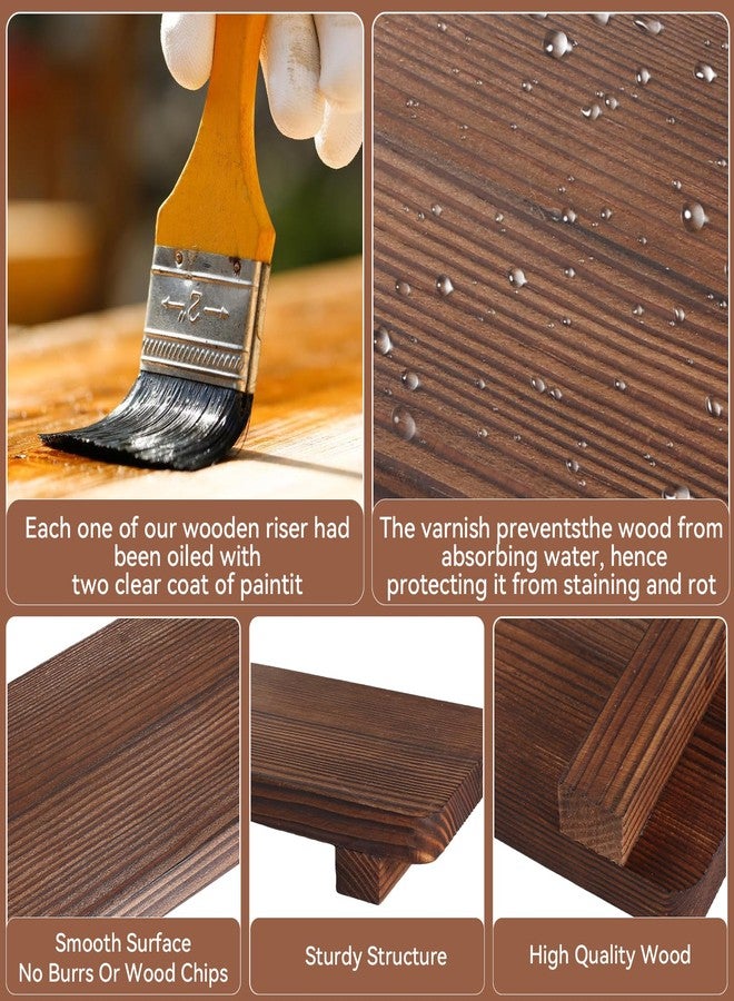 DEBETOOL Wood Riser for Decor Display - 2pcs Wooden Soap Trays for Kitchen Counter and Bathroom Sink Decor, Natural Wooden Pedestal Stand, Soap Stand (Rustic Style) - Image 3