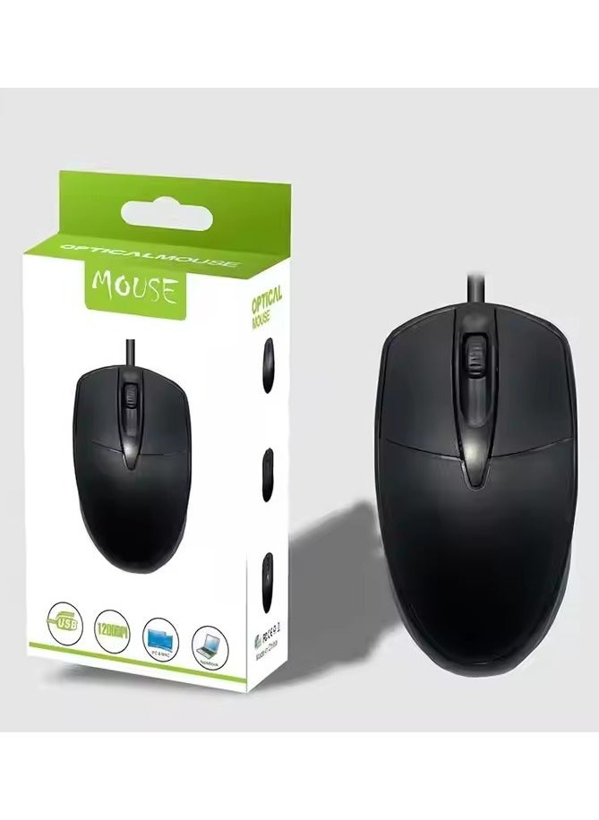 High Quality Custom Mini USB Wired Optical Mouse LED Backlit Gaming Style for Desktop Laptop Right Hand Orientation Waterproof, M-045
