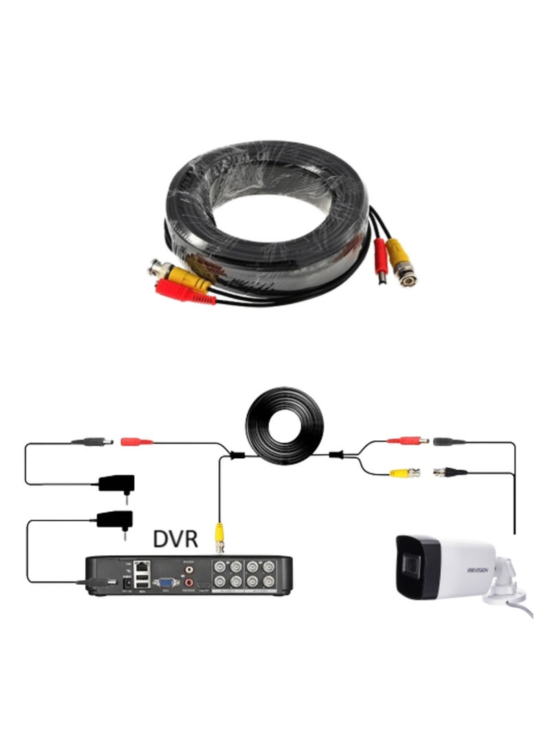 Generic - 30M CCTV Cable Analogue Security Camera Video Wire Connector BNC DC Power Cord DVR - Image 1