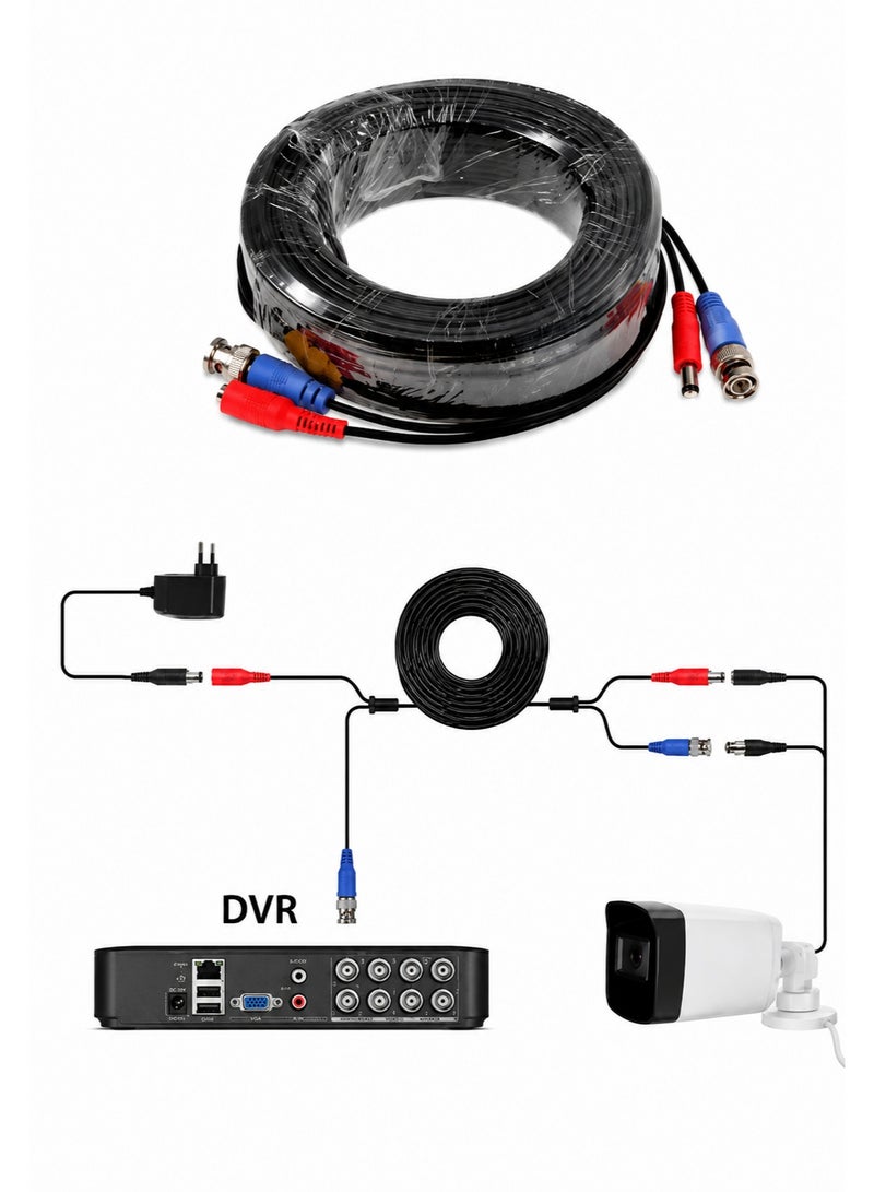 Hivision 30M CCTV Camera Cable – BNC Video & DC Power Cable – Analog Security Camera Extension Wire for DVR Surveillance Systems – Plug & Play - Image 3